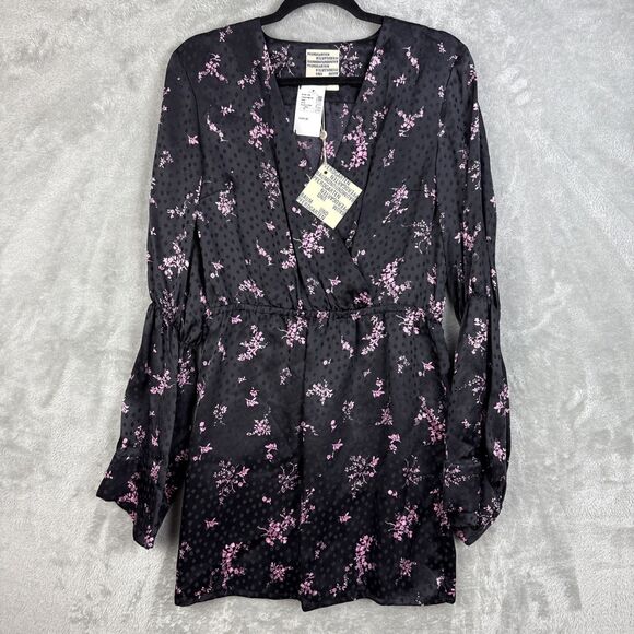 Baum und Pferdgarten NWT Mini Dress Women's 38 Ariadne Silk Floral Bell Sleeve